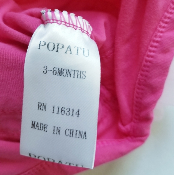 Popatu Baby Girl's Pink Flower Bow Bodysuit Size 3-6 Months - Picture 11 of 12